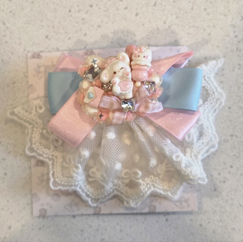Pink and Blue Kids Hair Bow